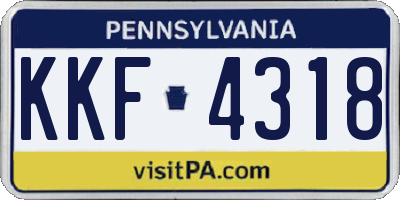 PA license plate KKF4318