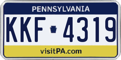PA license plate KKF4319