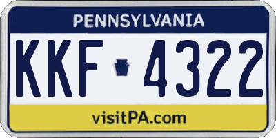 PA license plate KKF4322