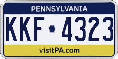 PA license plate KKF4323