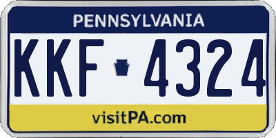 PA license plate KKF4324