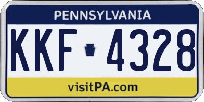 PA license plate KKF4328
