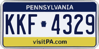 PA license plate KKF4329