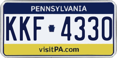 PA license plate KKF4330