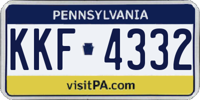 PA license plate KKF4332