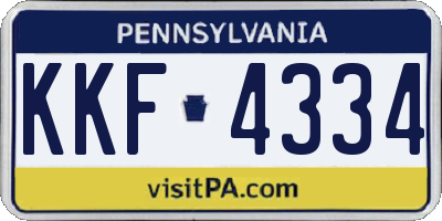 PA license plate KKF4334