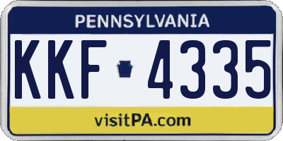 PA license plate KKF4335