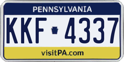 PA license plate KKF4337