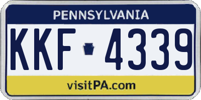 PA license plate KKF4339
