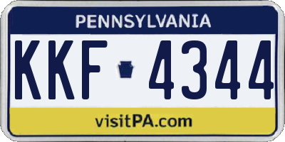 PA license plate KKF4344