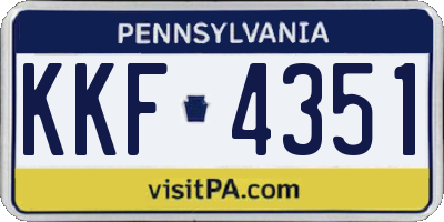 PA license plate KKF4351