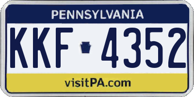 PA license plate KKF4352