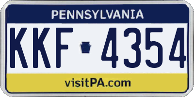 PA license plate KKF4354