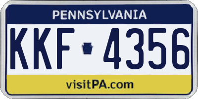 PA license plate KKF4356