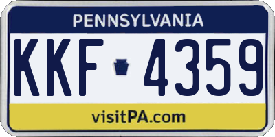 PA license plate KKF4359