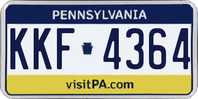 PA license plate KKF4364
