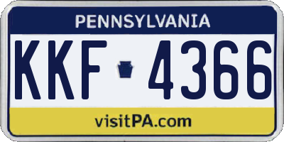 PA license plate KKF4366