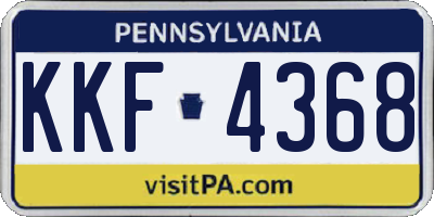 PA license plate KKF4368