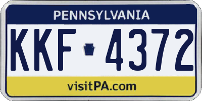 PA license plate KKF4372