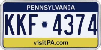 PA license plate KKF4374