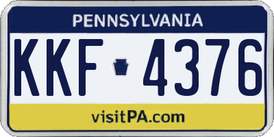 PA license plate KKF4376