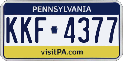 PA license plate KKF4377