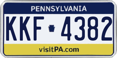 PA license plate KKF4382