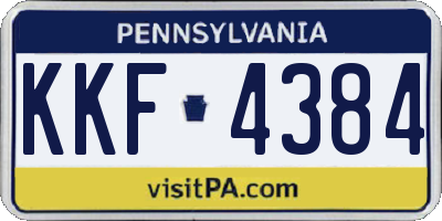 PA license plate KKF4384