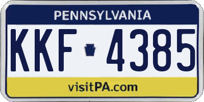 PA license plate KKF4385