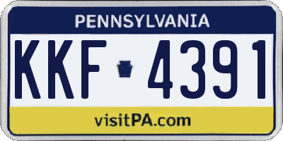 PA license plate KKF4391