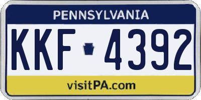 PA license plate KKF4392