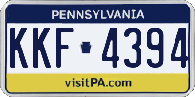 PA license plate KKF4394