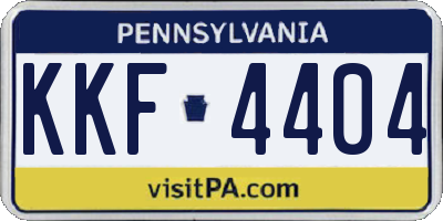 PA license plate KKF4404