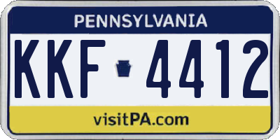 PA license plate KKF4412