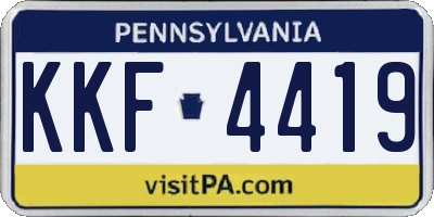 PA license plate KKF4419
