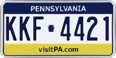 PA license plate KKF4421