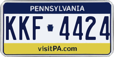 PA license plate KKF4424