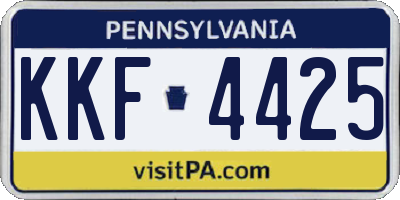 PA license plate KKF4425