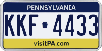 PA license plate KKF4433