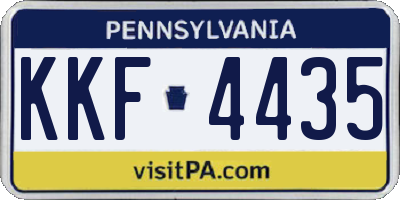 PA license plate KKF4435