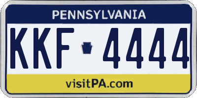 PA license plate KKF4444