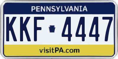 PA license plate KKF4447