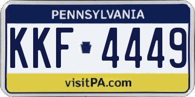 PA license plate KKF4449
