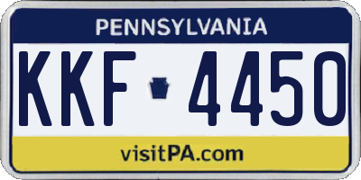 PA license plate KKF4450