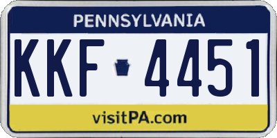 PA license plate KKF4451