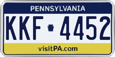 PA license plate KKF4452