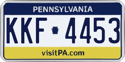 PA license plate KKF4453