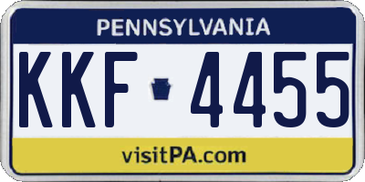 PA license plate KKF4455