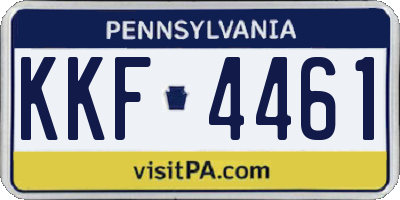 PA license plate KKF4461