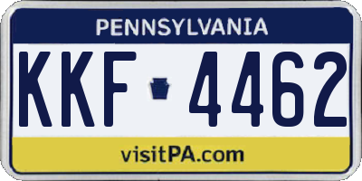 PA license plate KKF4462